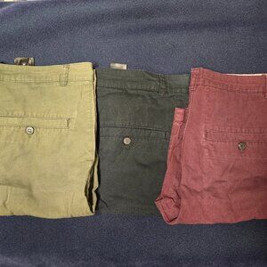 Lot of 3 Divided Flat Front Shorts (32" W)